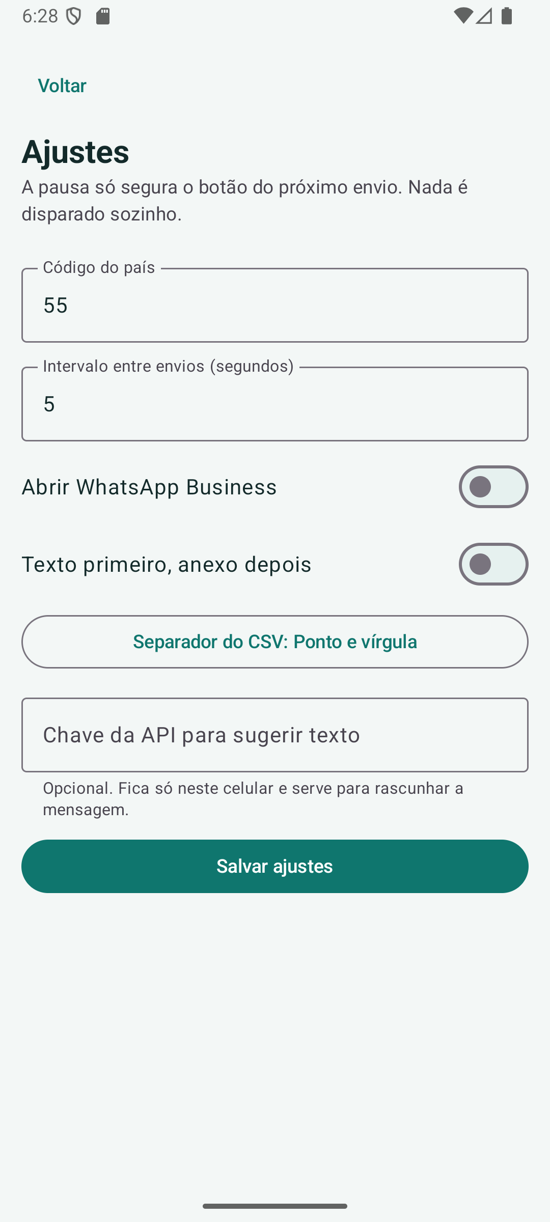 Top Active Whats Android — ajustes
