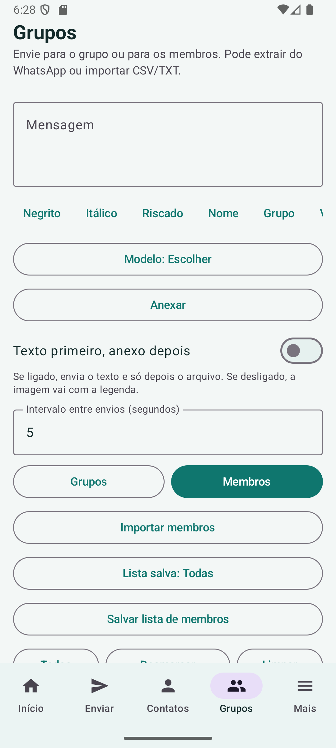 Top Active Whats Android — membros