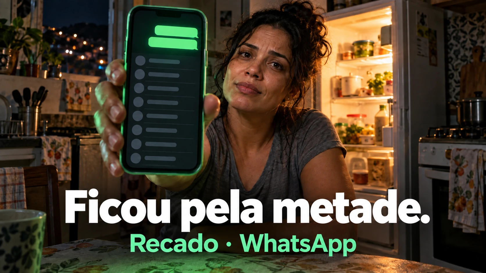 Ficou pela metade.