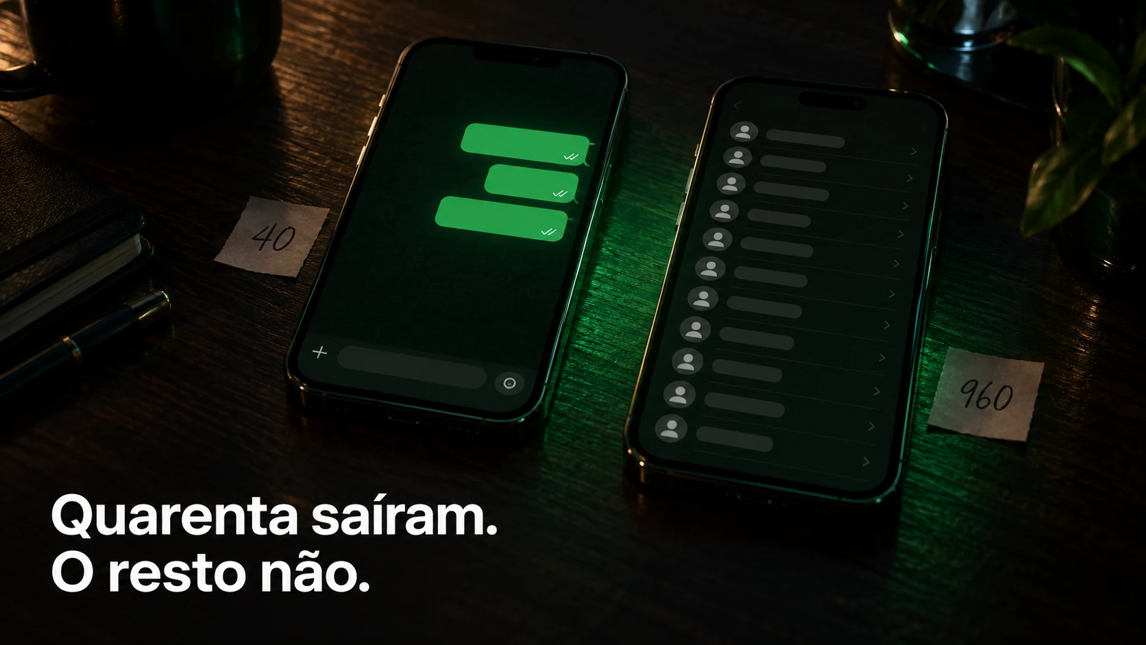 Quarenta saíram. O resto não.