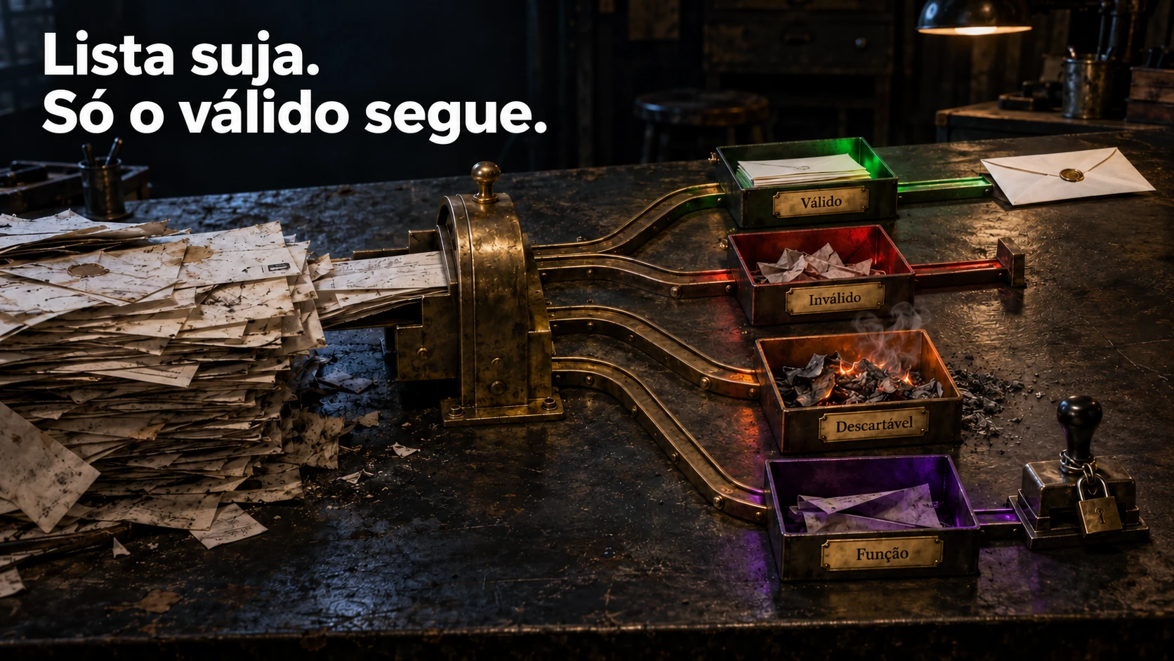 Lista suja. Só o válido segue.