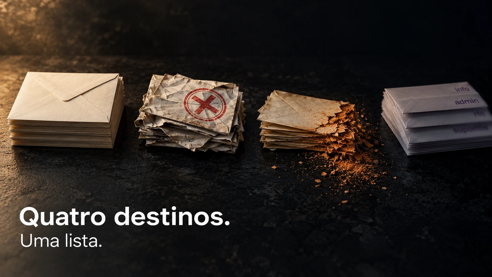 Quatro destinos. Uma lista.