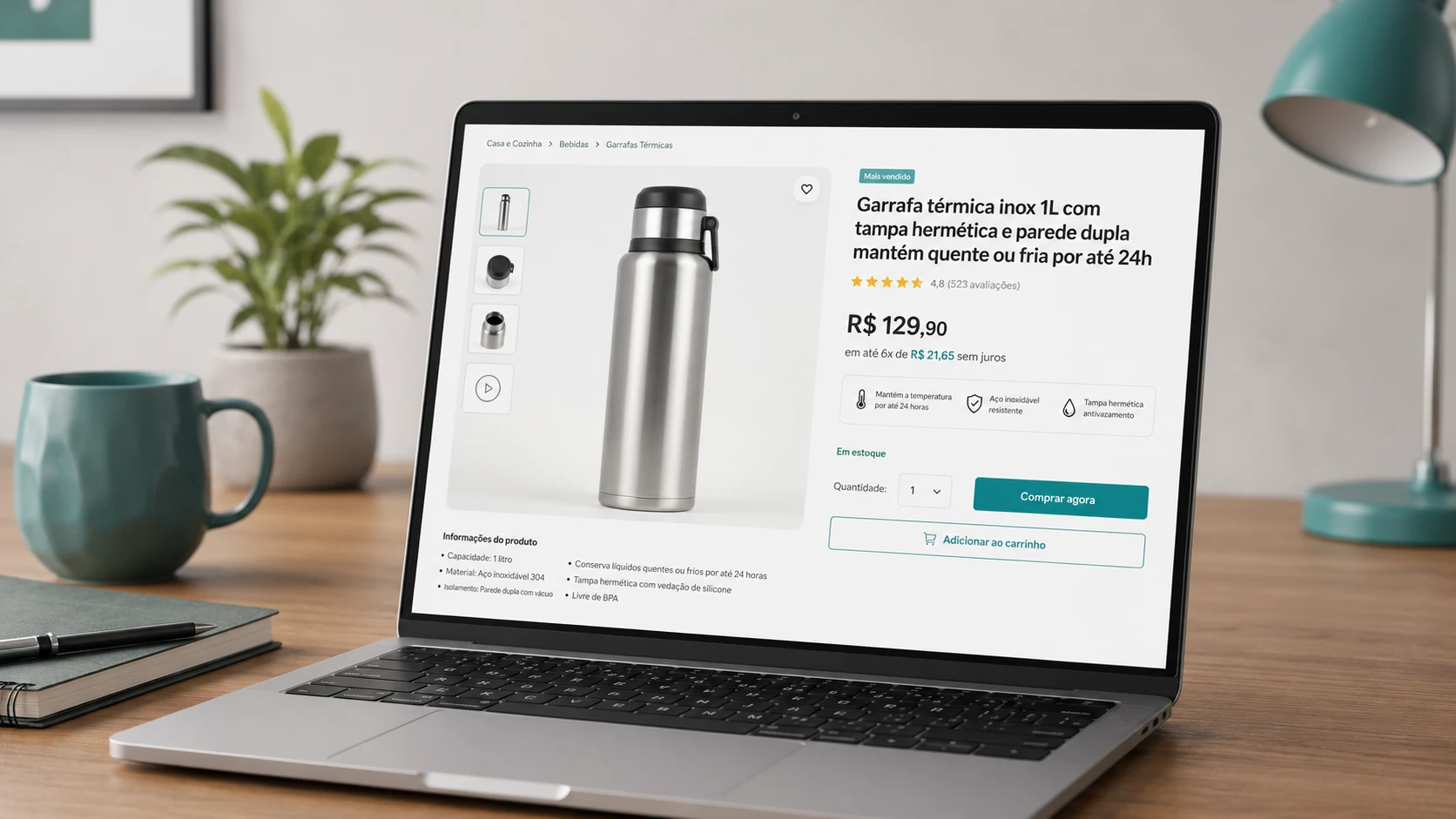 Mockup de anúncio de marketplace com título em destaque